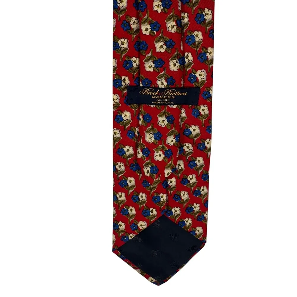 Brooks Brothers Makers Floral Silk Necktie Mens 58